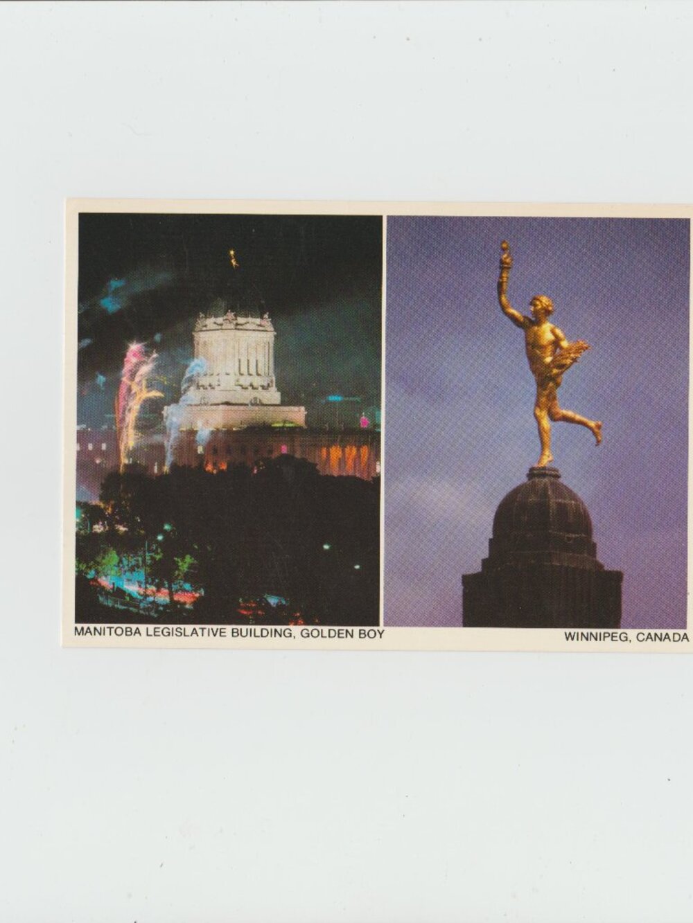 Manitoba Legisltive Building Golden Boy Winnipeg, Manitoba, Canada Postcard